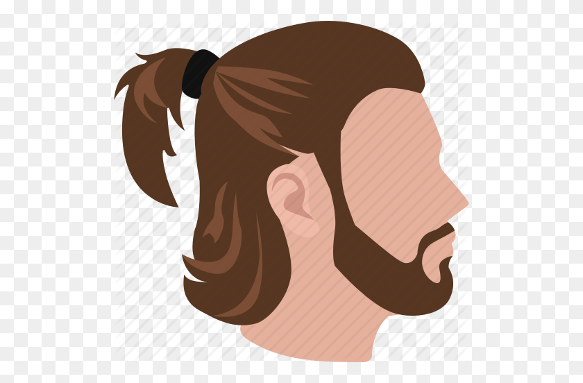 512x492 Hair, Haircut, Hairstyle, Male, Man, Mens, Ponytail Icon - Ponytail PNG