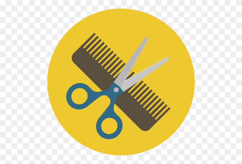512x512 Hairdresser Flat Icon - Hairdresser Scissors Clipart