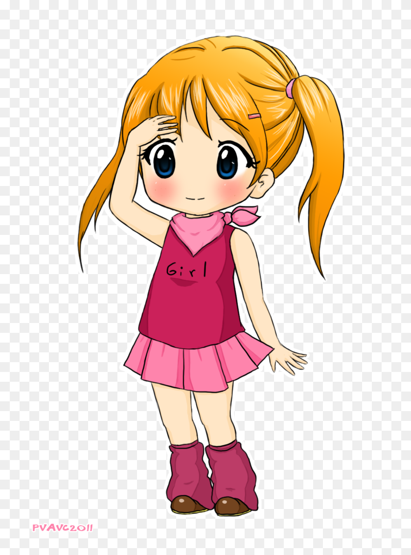 744x1074 Hairstyles For Girls Anime Chibi - Little Girl PNG