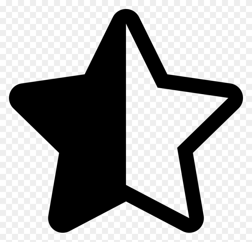 980x939 Half Black And Half White Star Shape Png Icon Free Download - White Star PNG