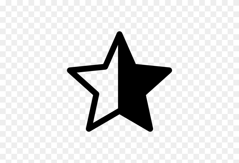 512x512 Half Black Half White Star Symbol Free Icons Download - White Star PNG