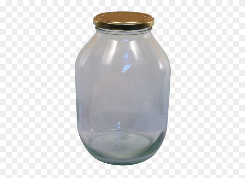 550x550 Half Gallon Pickle Jar With Gold Twist Off Lid - Mason Jar PNG