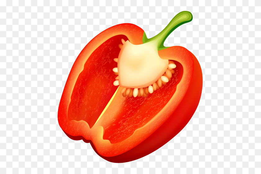 480x500 Half Red Pepper Png - Bell Pepper PNG