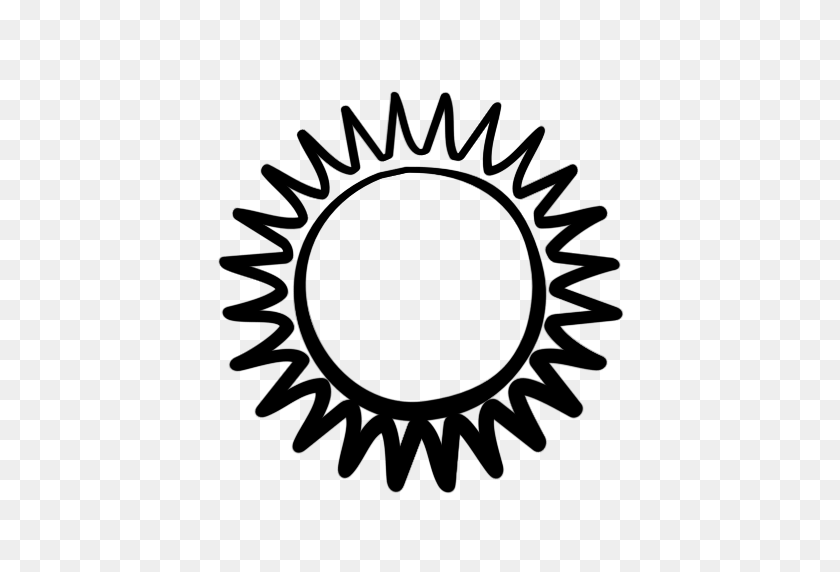 512x512 Половина Солнца Клипарт Черно Белое - Бесплатный Картинка Солнце