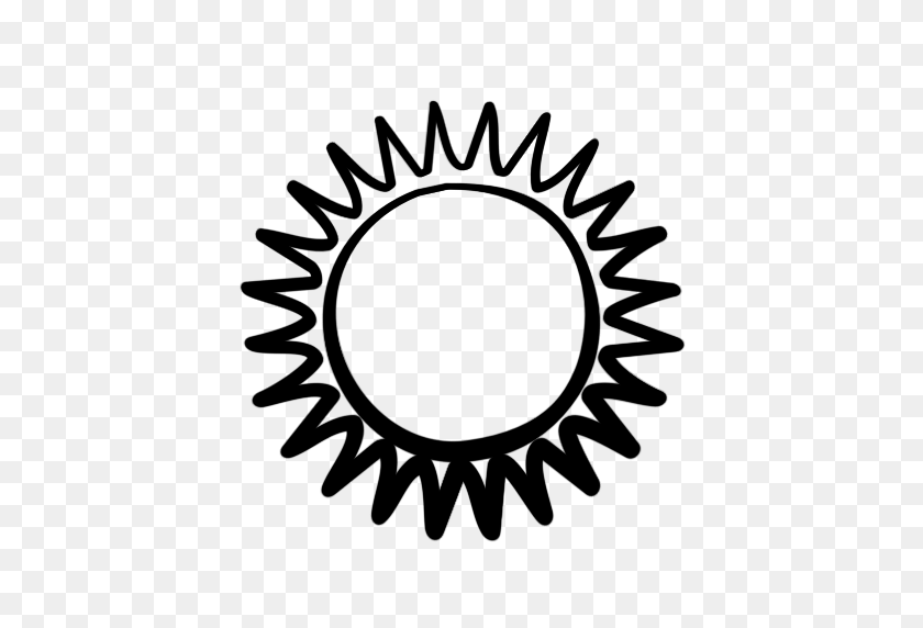 512x512 Half Sun Clipart Blanco Y Negro - Free Clipart Sun