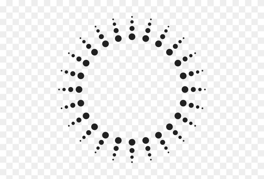 512x512 Halftone Sun Rays Circle - Circle Pattern PNG