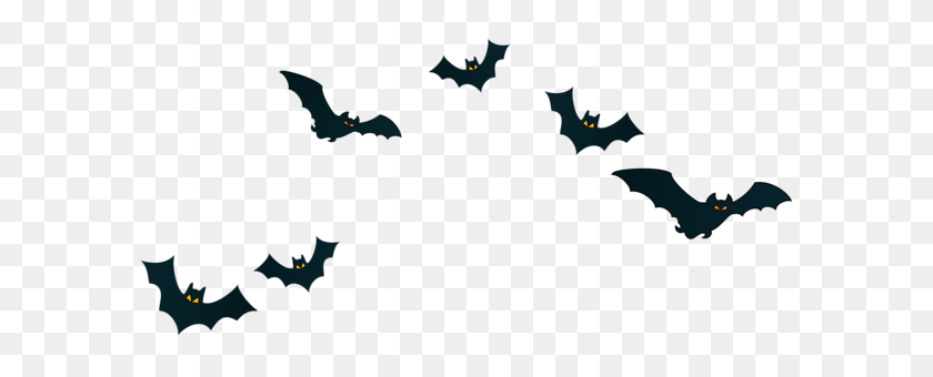 600x280 Halloween Murciélagos Png Clipart - Murciélagos Png