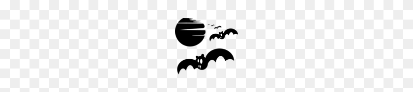128x128 Halloween Bats Silhouette Clipart Collection - Bat Silhouette Clip Art