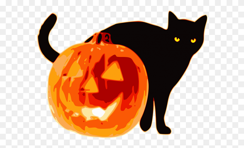 600x449 Imágenes Prediseñadas De Gatos Negros De Halloween - Imágenes Prediseñadas De Gato Naranja