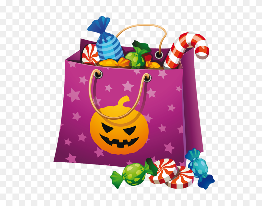 560x600 Halloween Candy Bag Clip Art - Funny Halloween Clipart