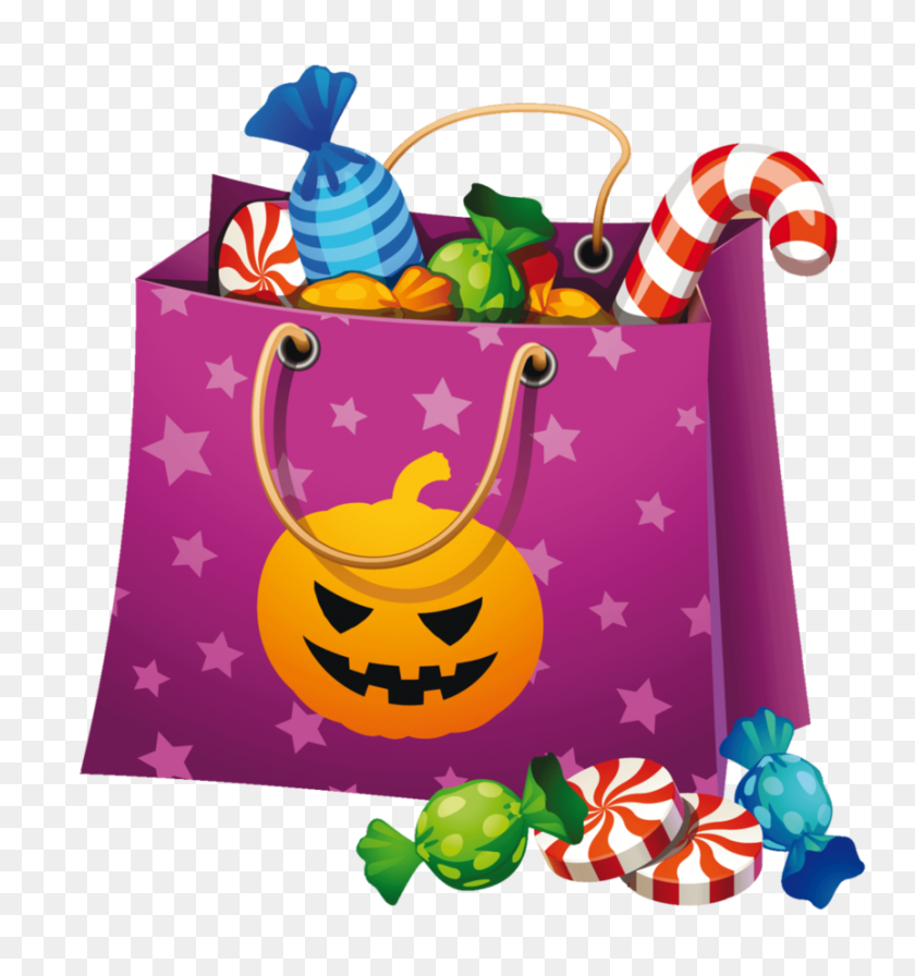 863x925 Halloween Candy Bag Clipart - Candy Shop Clipart