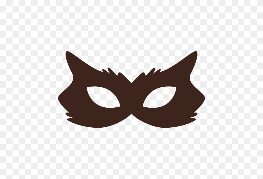 512x512 Halloween Cat Mask Silhouette - Mask PNG