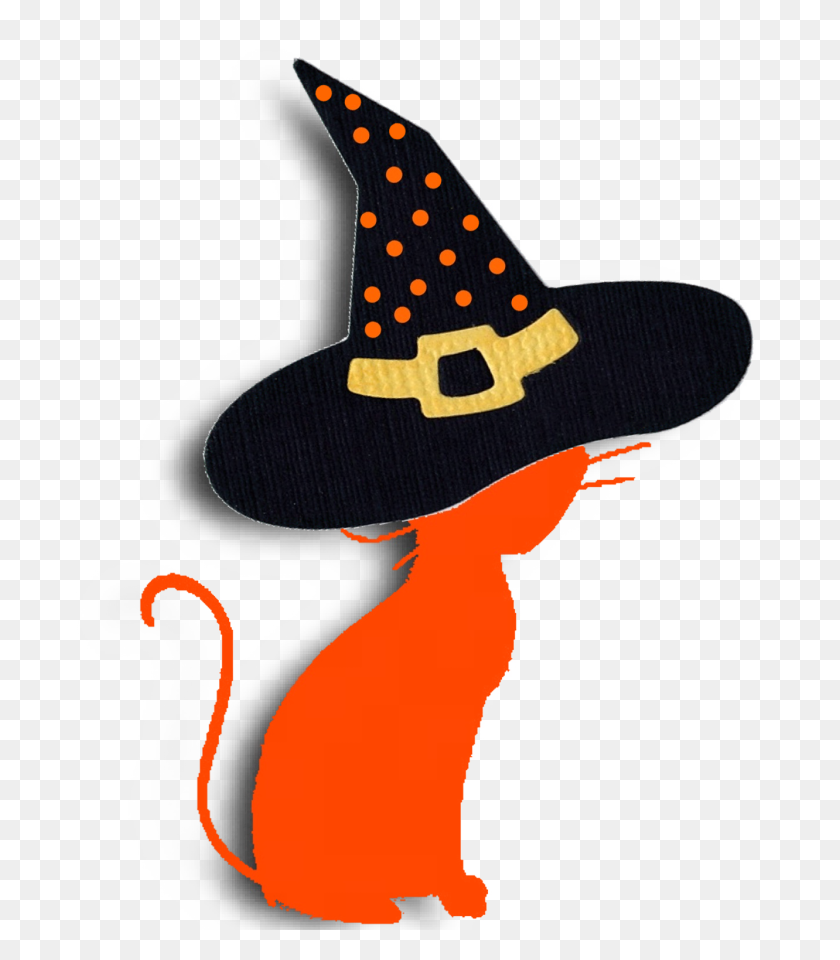716x900 Clipart De Halloween - Gato En El Sombrero Sombrero Clipart