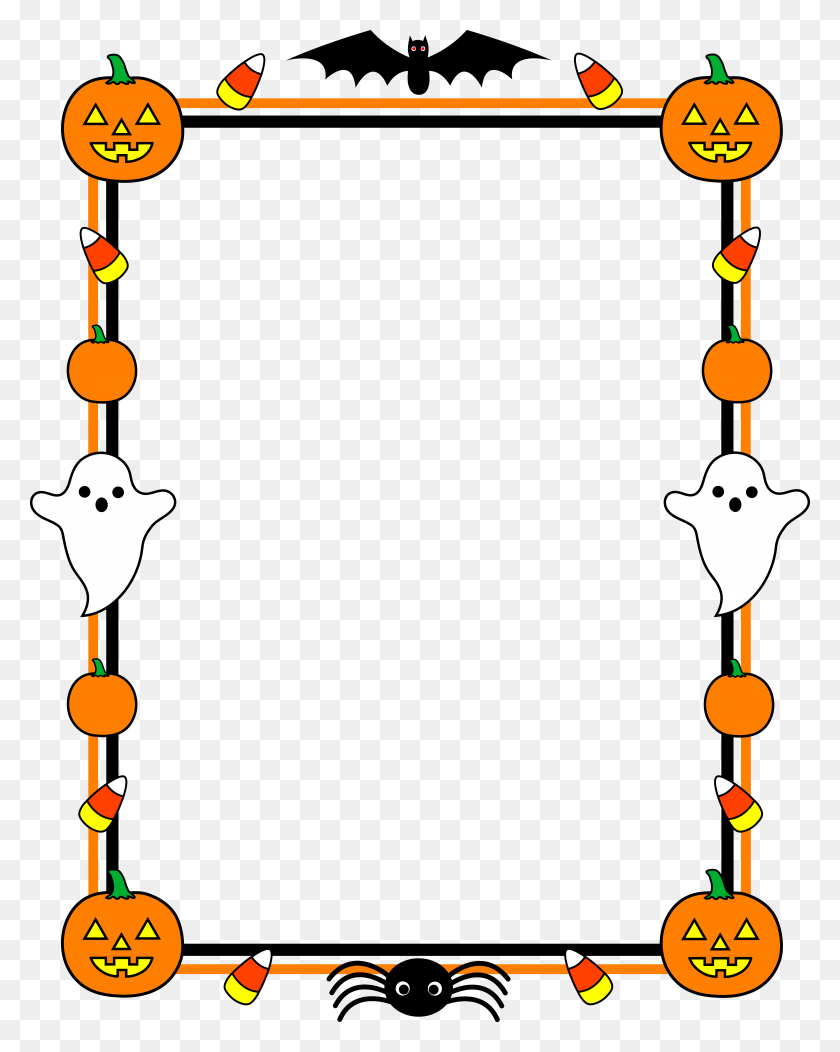 6655x8464 Halloween Clip Art Black And White Border Free Internet Pictures - October Birthday Clipart