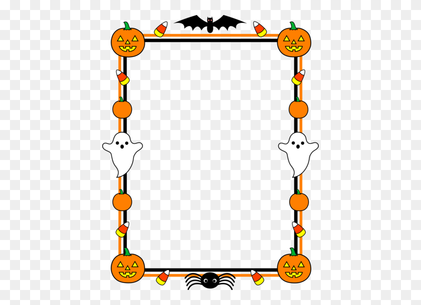 432x550 Halloween Clip Art Cute Halloween Border Frame - Reading Border Clipart