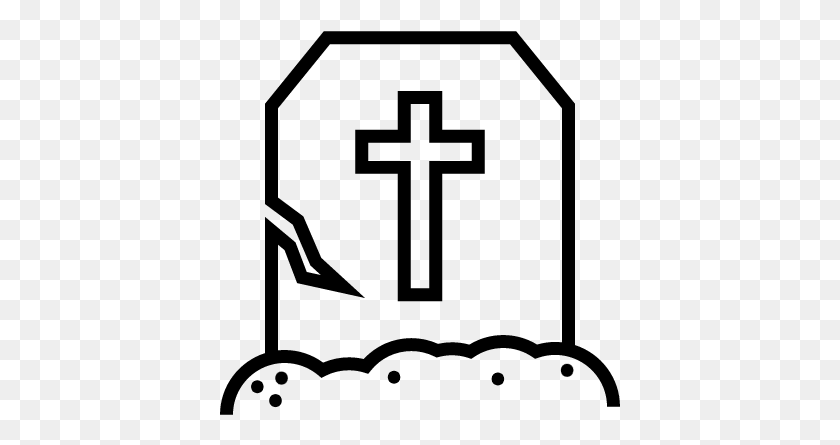401x385 Halloween Cracked Tombstone With A Cross Vector - Cracked PNG