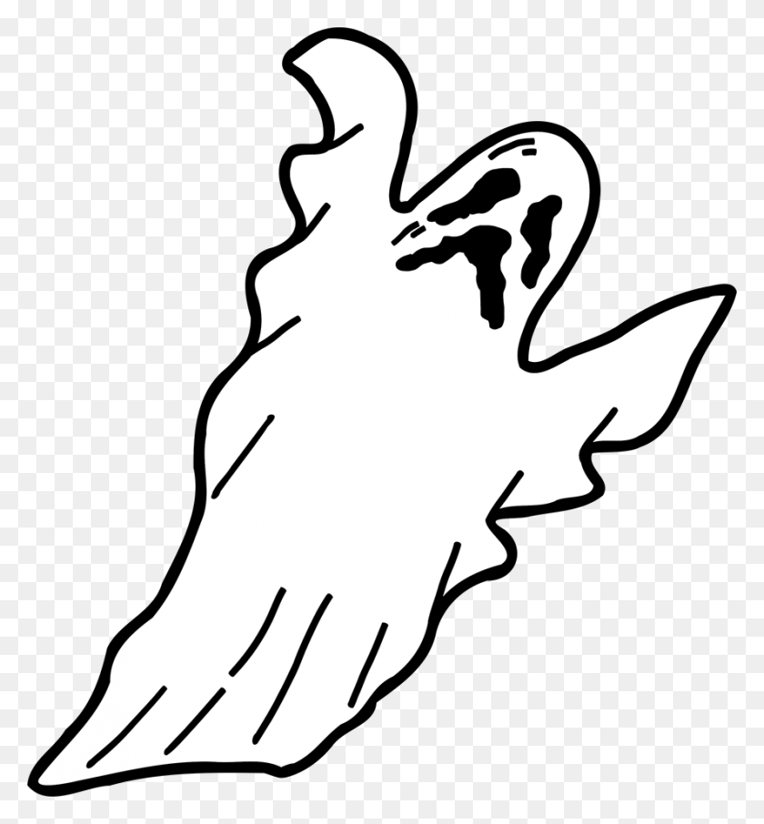 886x961 Halloween Ghost Clip Art Clipart Image - Halloween Clipart