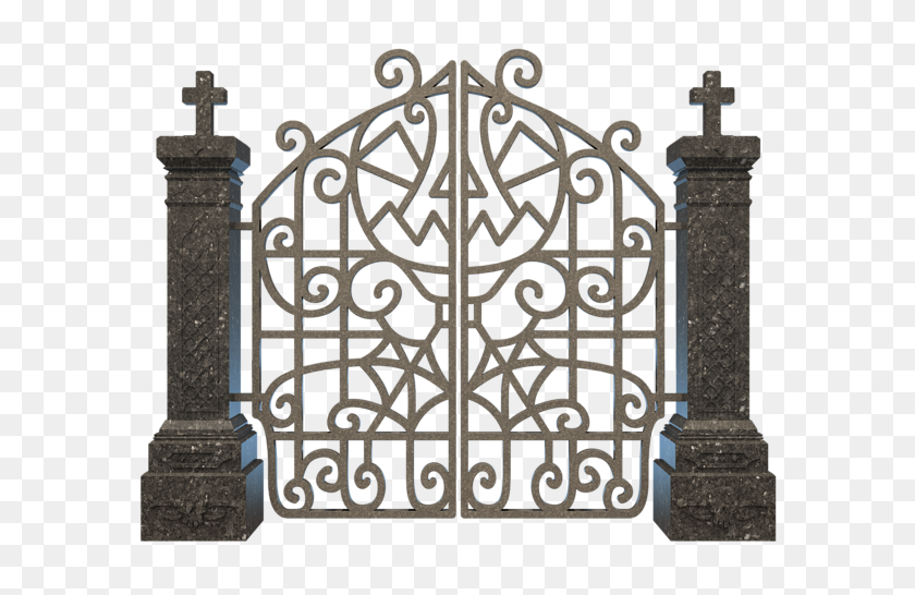 600x486 Halloween Cementerio Gate Png Clipart Image Oz - Gate Png