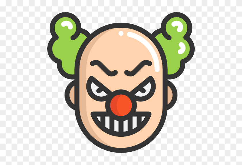 512x512 Halloween, Horror, Payaso, Terror, Spooky, Scary, Fear Icon - Scary Clown Clipart