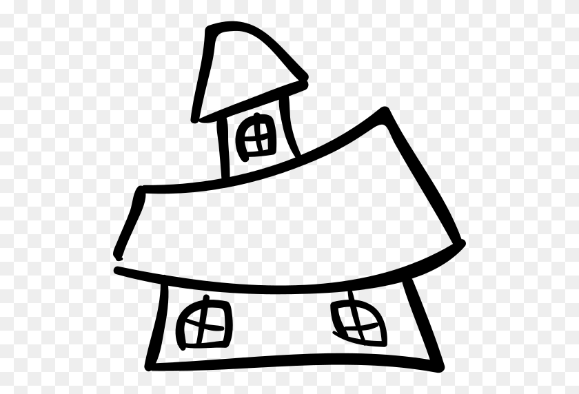 512x512 Halloween House Building Outline Png Icon - House Outline PNG