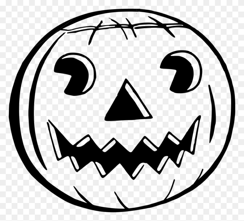 833x750 Halloween Jack O 'Lantern Dibujo De Calabaza - Calabaza Imágenes Prediseñadas En Blanco Y Negro