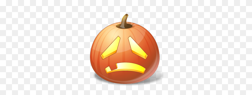 256x256 Halloween, Jack O Lantern, Calabaza, Icono Triste - Calabazas De Halloween Png