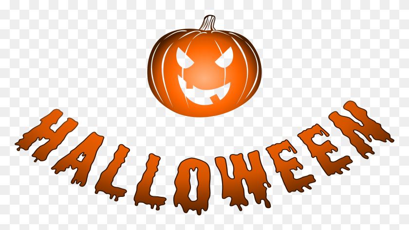 2400x1269 Halloween Logo With Jack O' Lantern Icons Png - Jack Olantern PNG