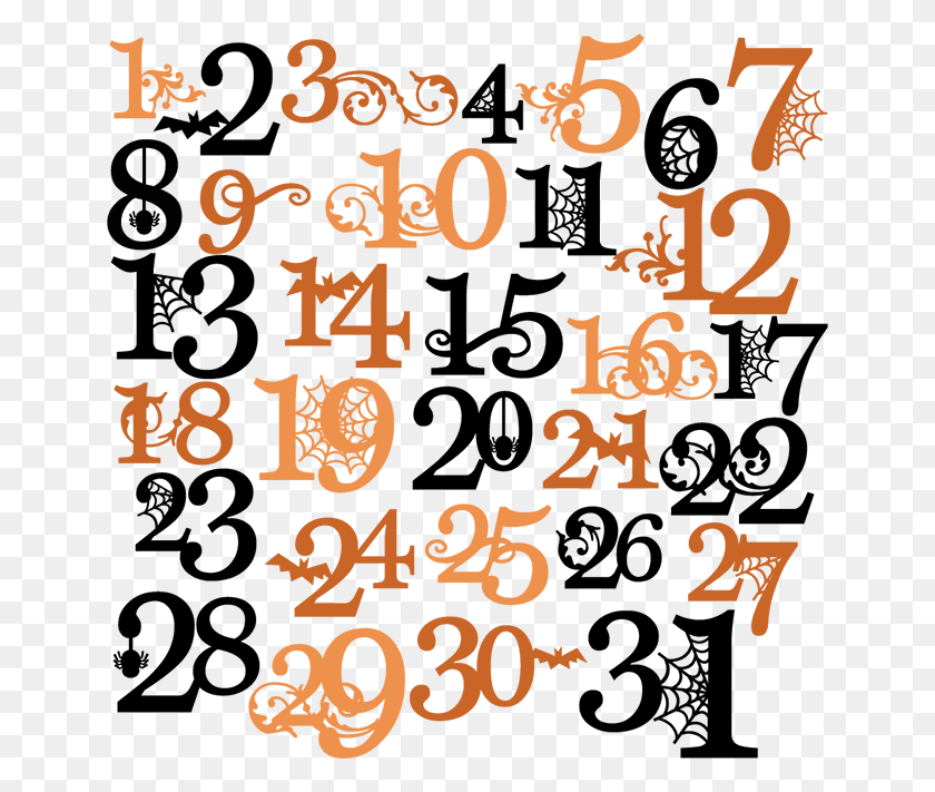 648x651 Halloween Numbers Cutting Halloween Cuts Free - Free Clip Art Numbers