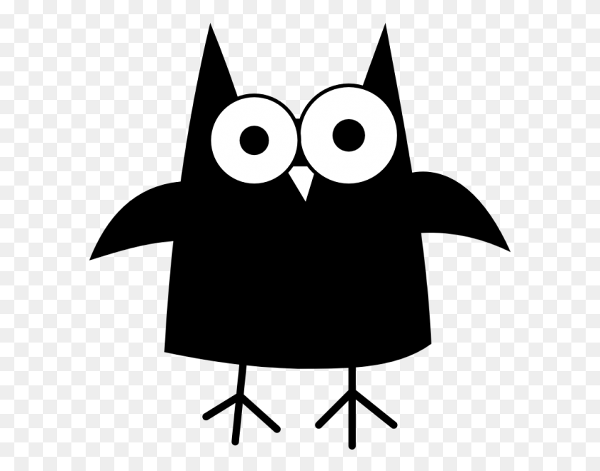 592x600 Halloween Owl Clip Art - Owl Clipart Black And White