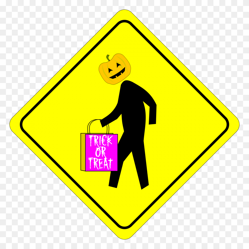 2400x2400 Halloween Pedestrian Caution Sign Icons Png - Caution Sign PNG