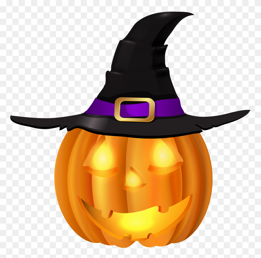 6000x5933 Halloween Pumpkin With Witch Hat Png Clip Gallery - Pumpkin Clipart PNG