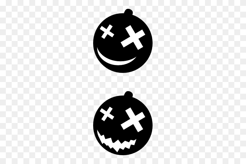 203x500 Halloween Pumpkins Black And White Vector Clip Art - Jack O Lantern Black And White Clipart