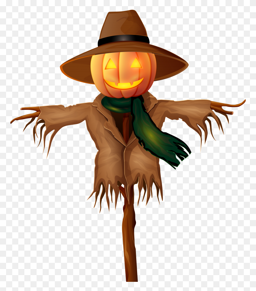 6988x8000 Halloween Scarecrow Png Gold Clip - Transparent Halloween Clipart