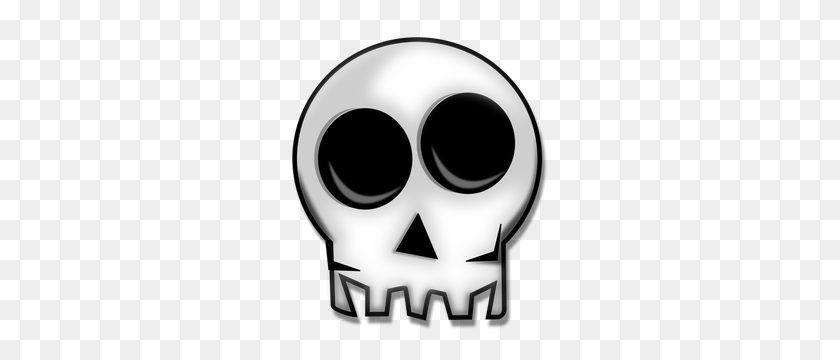 256x300 Halloween Skull Clip Art Free - Skull Black And White Clipart