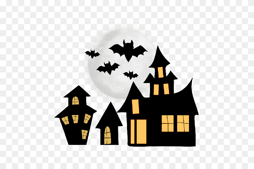 500x500 Halloween Spooky House Clip Art Cliparts - Spooky House Clipart