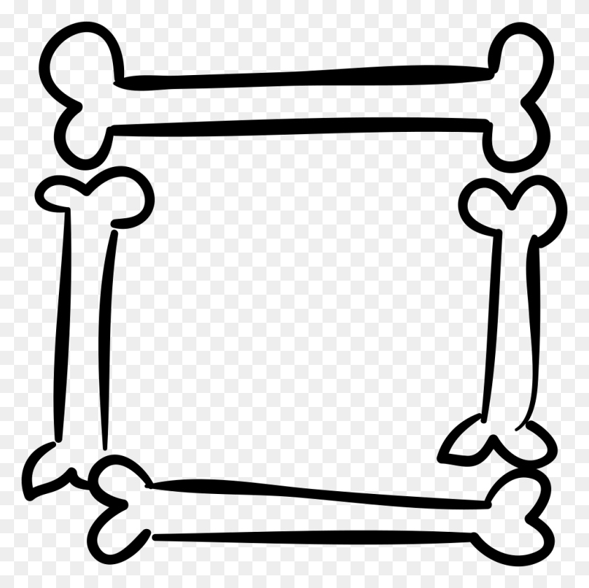 982x980 Halloween Square Frame Of Bones Outlines Png Icon Free - Square Frame PNG