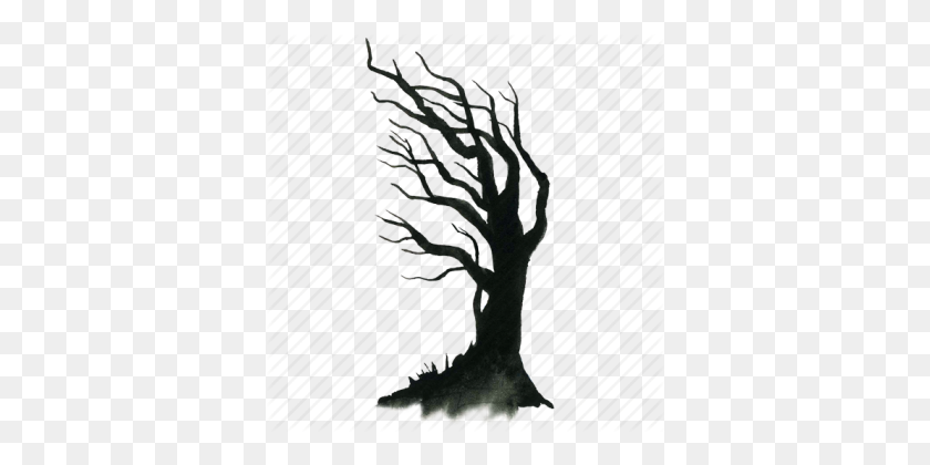 360x360 Halloween Tree Png Clipart - Tree Sketch PNG