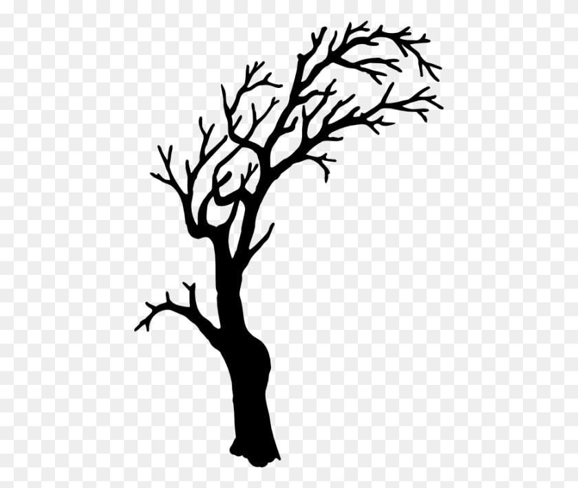 450x650 Halloween Tree Silhouette Clipart - Scary Halloween Clipart