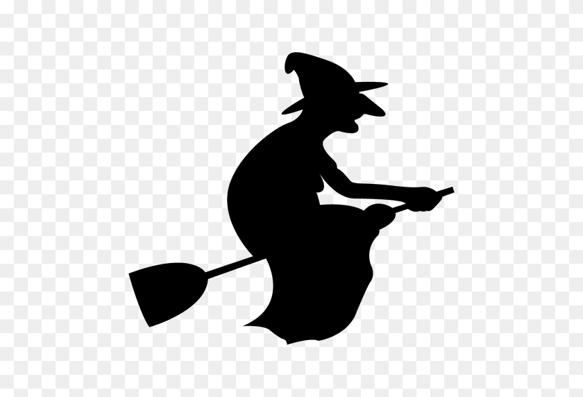 512x512 Halloween Witch Silhouettes - Witch Silhouette Clip Art