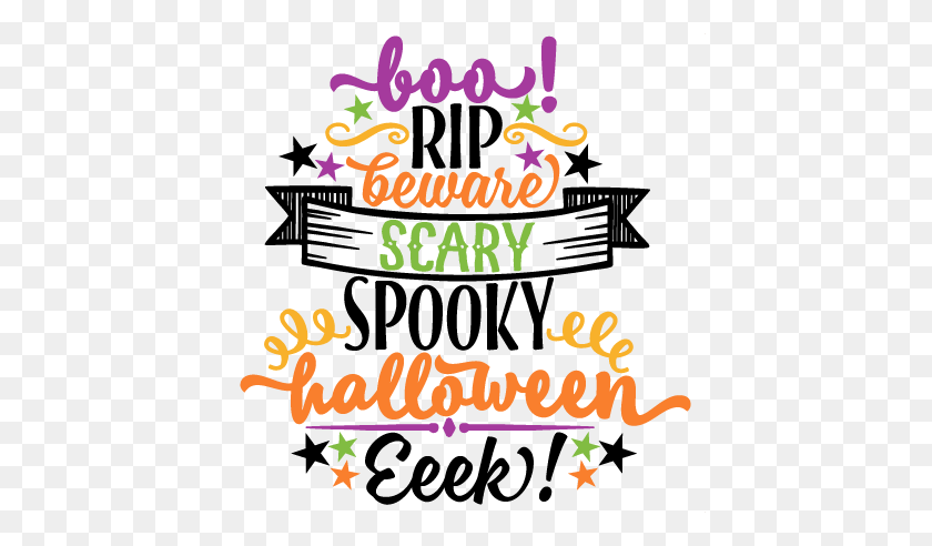 432x432 Halloween Word Art Scrapbook Cute Clipart - Spooky Halloween Clipart
