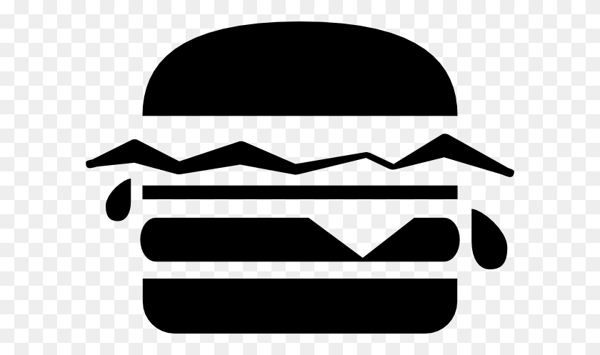 600x437 Гамбургер Черно-Белый Клипарт Картинки - Сэндвич Клипарт Черно-Белый