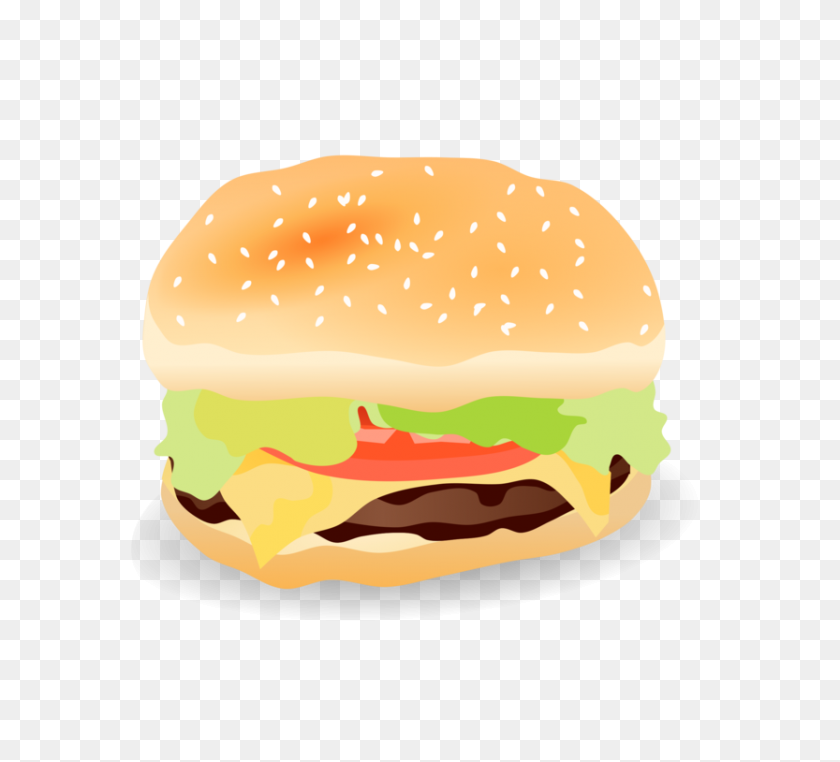 833x750 Hamburger Cheeseburger Whopper Fast Food Veggie Burger Free - Cheeseburger Clipart