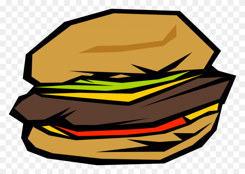 800x552 Hamburger Clip Art Clipart - Burger Clipart PNG