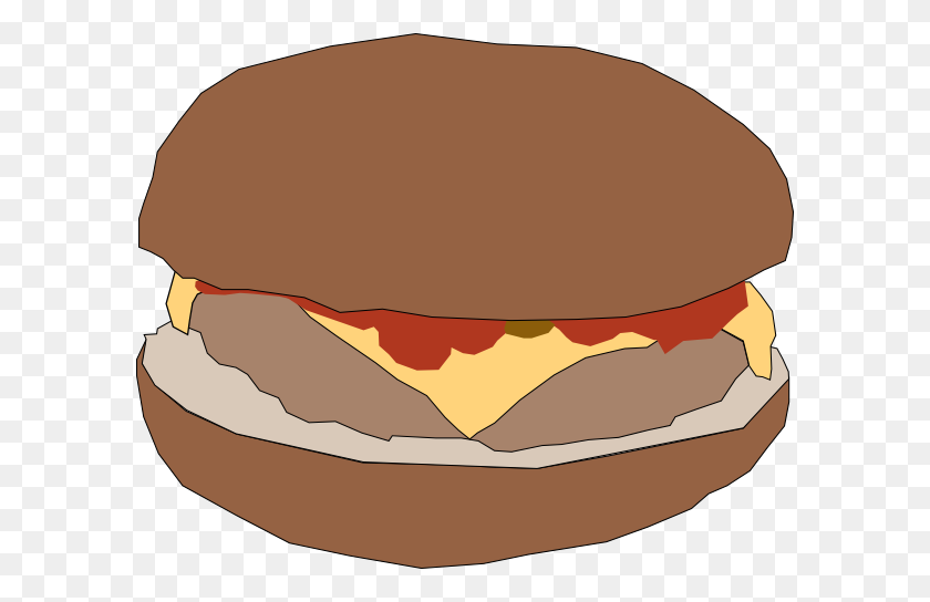 594x484 Hamburger Clip Art Free Vector - Hamburger And Fries Clipart