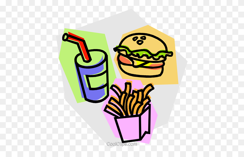 453x480 Hamburger, French Fries, Drink Royalty Free Vector Clip Art - Potty Training Clipart