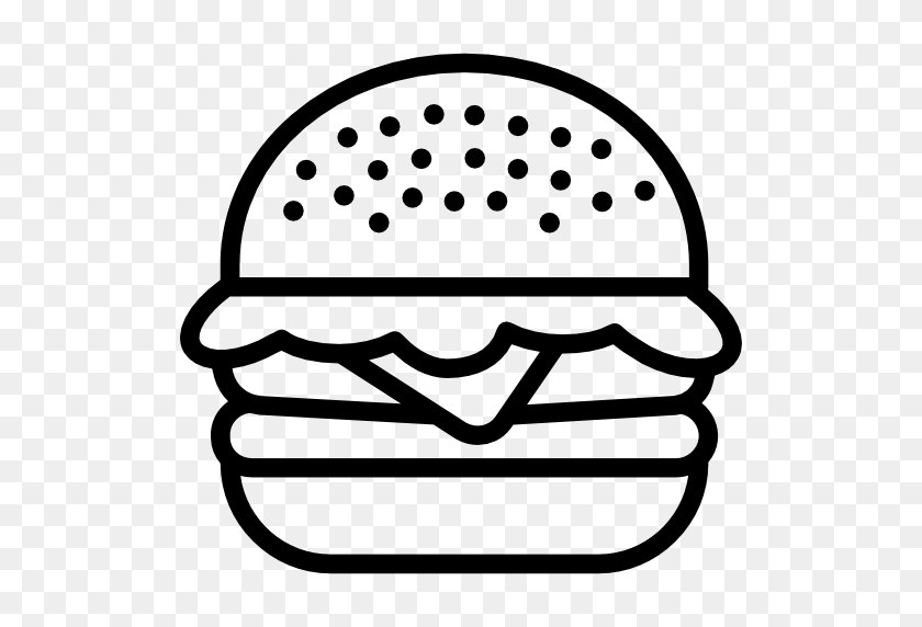 Ikon Hamburger - Hamburger Clipart Hitam Dan Putih.