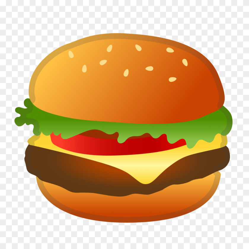 1024x1024 Значок Гамбургер Ното Emoji Набор Иконок Еда Напиток Google - Еда Emoji Png