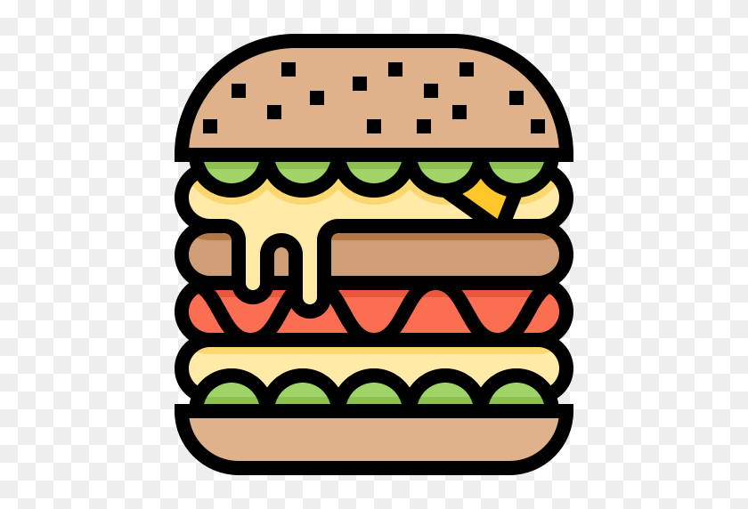 512x512 Гамбургер Иконки - Гамбургер Пирожки Клипарт