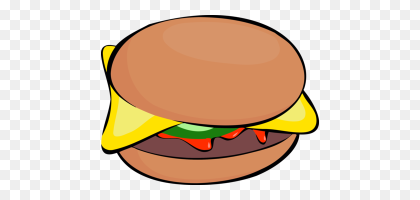 436x340 Hamburger Junk Food Cheeseburger French Fries Hot Dog Free - Chicken Sandwich Clipart