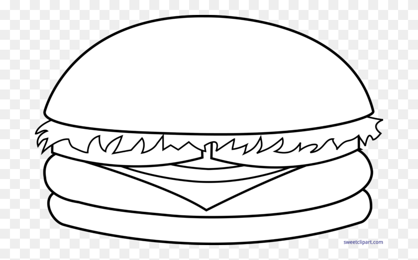 700x463 Hamburger Lineart Clip Art - Hamburger Clipart